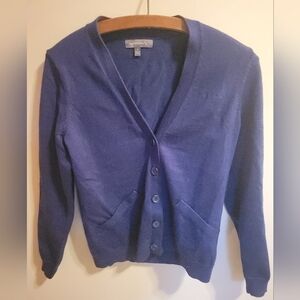 Vintage American Airlines Navy V Neck Button Front L/S  Sweater Womens Small